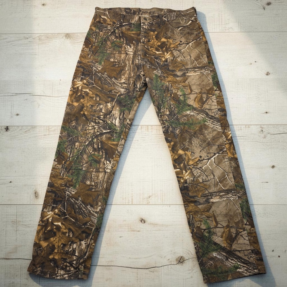Wrangler ProGear Mens Camo Hunting Pants 38x34 PG001AX Brown Green Cotton